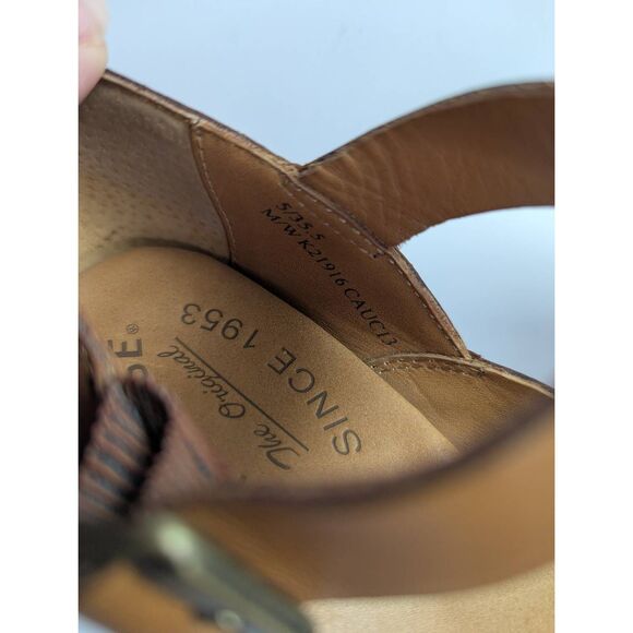 Kork-Ease Priscilla Tan leather platform Mary Jane pump heels womens 5 - Picture 7 of 10